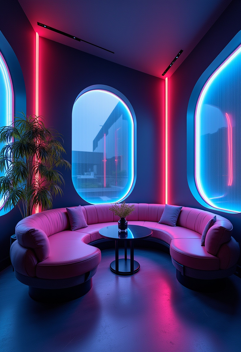 Cozy chill room with a fireplace and comfortable knit throws.