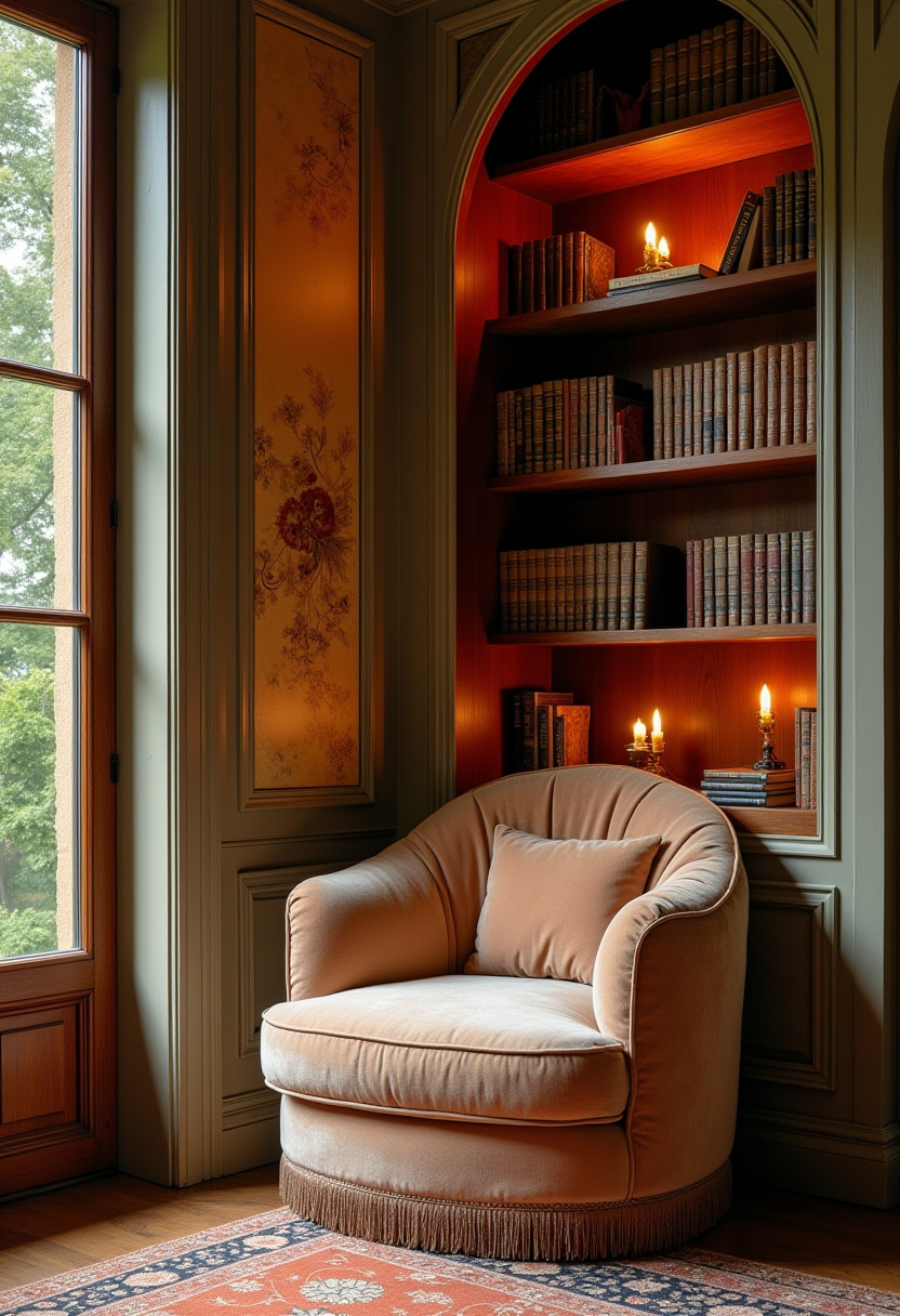 Bohemian style chill room with floor rugs and macrame decor.