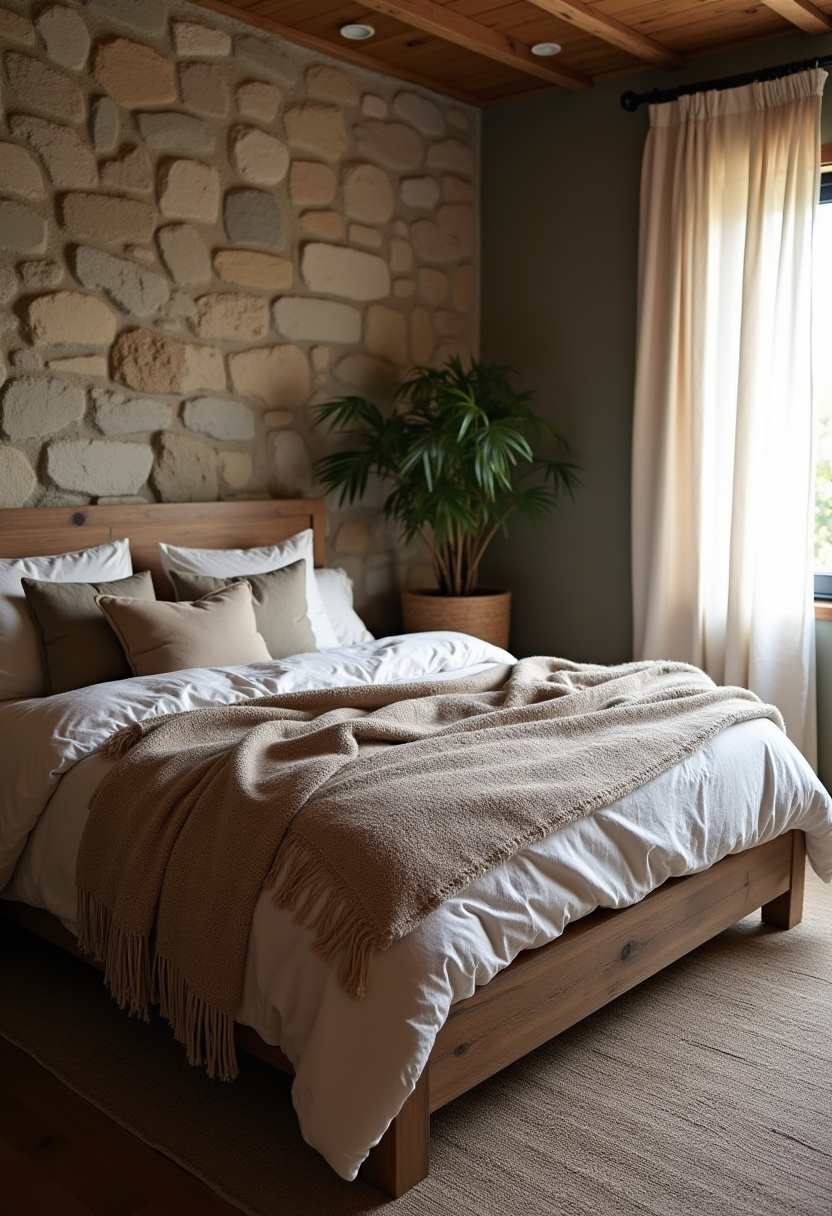 Earthy moody bedroom 1