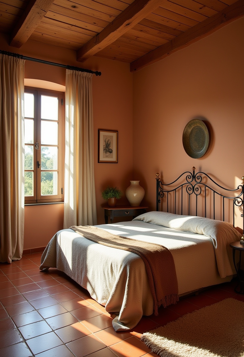 Earthy moody bedroom 10