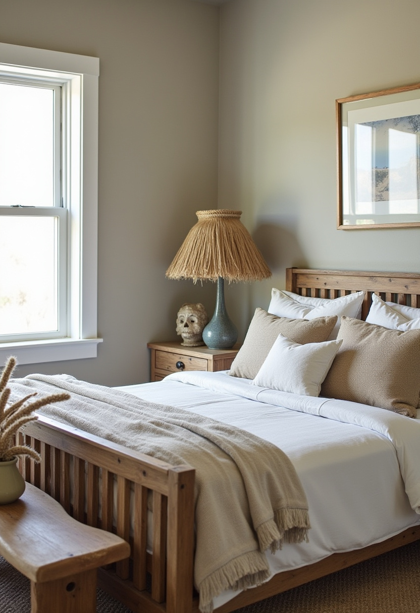 Earthy moody bedroom 15