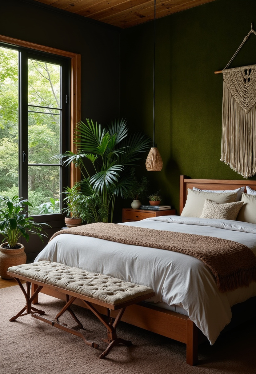 Earthy moody bedroom 2