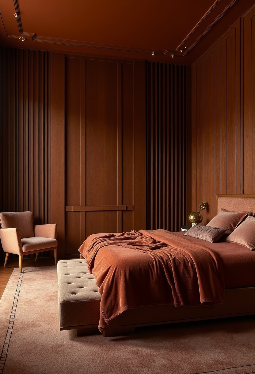 Earthy moody bedroom 20