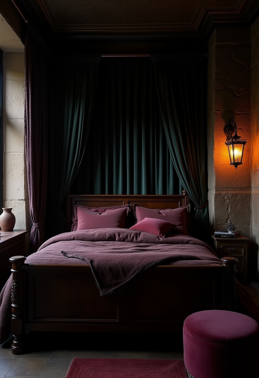 Earthy moody bedroom 22