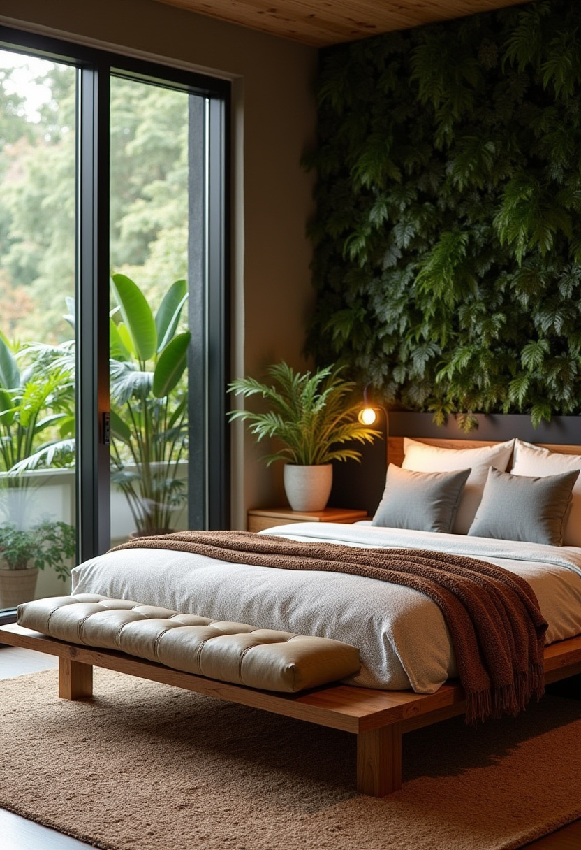 Earthy moody bedroom 23