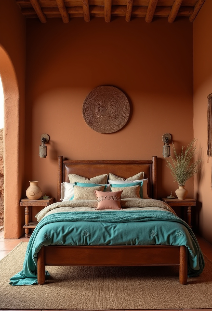 Earthy moody bedroom 25
