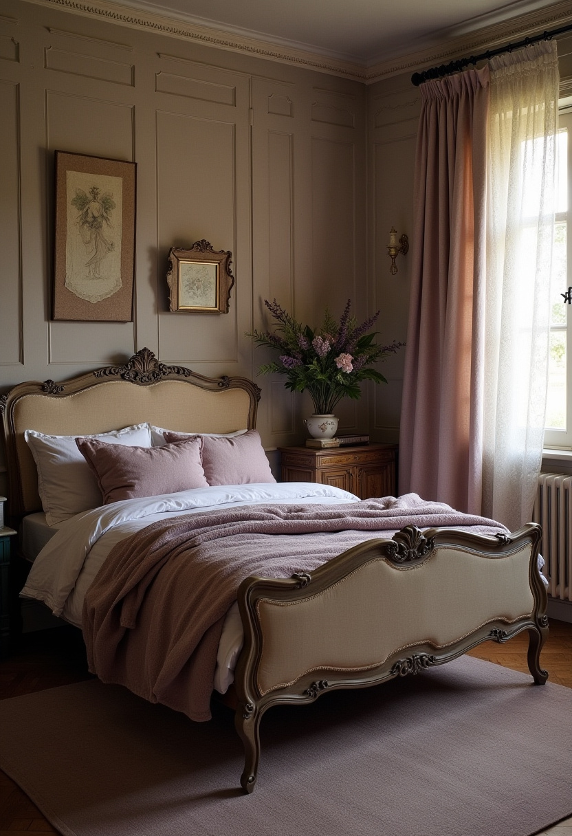 Earthy moody bedroom 27