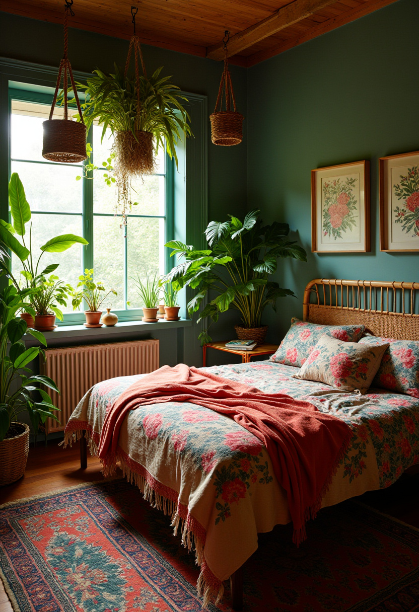 Earthy moody bedroom 28
