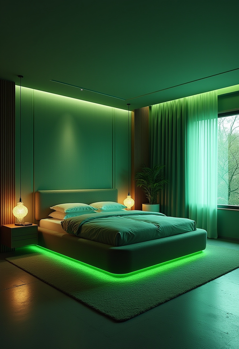 Earthy moody bedroom 29