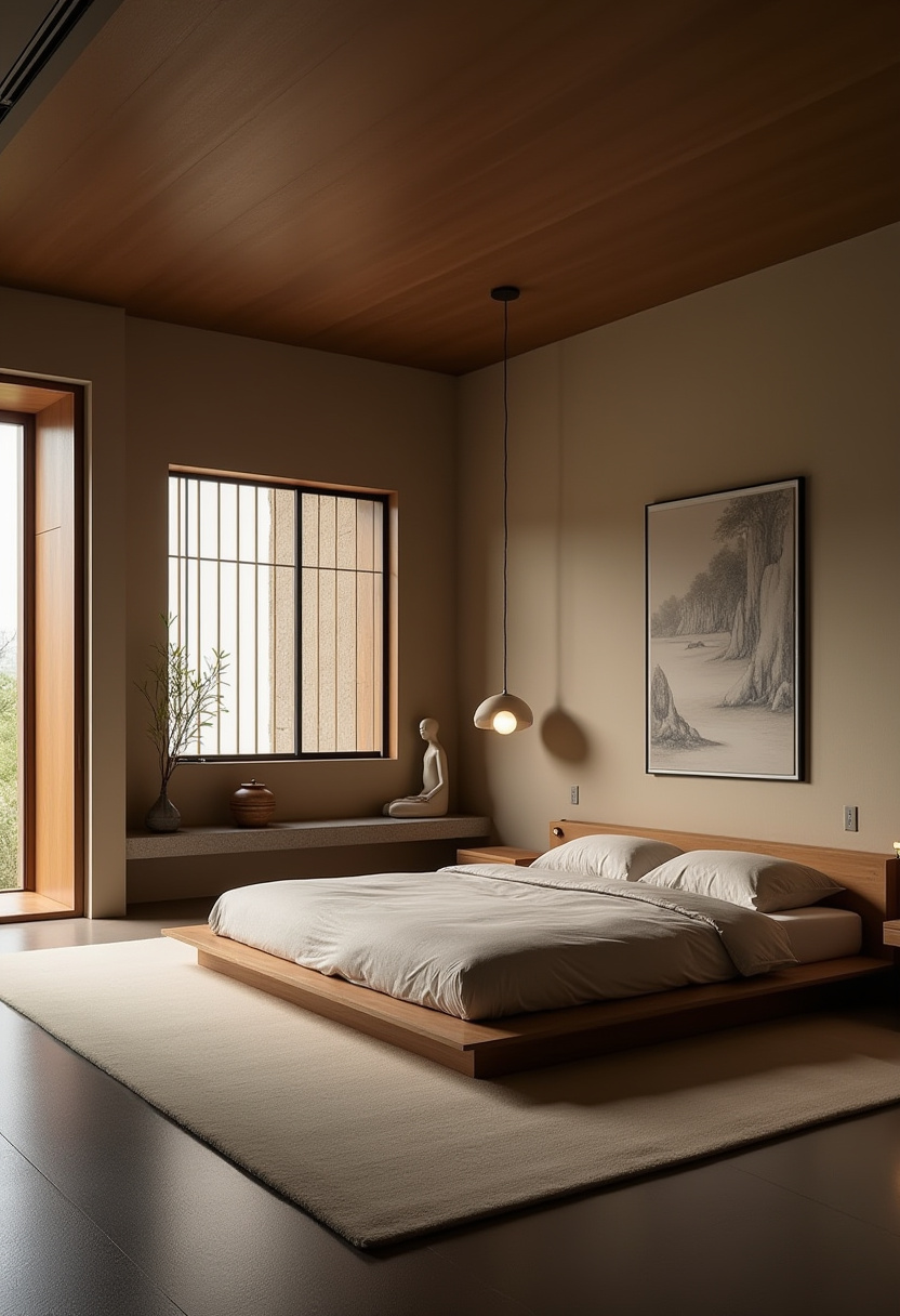 Earthy moody bedroom 6