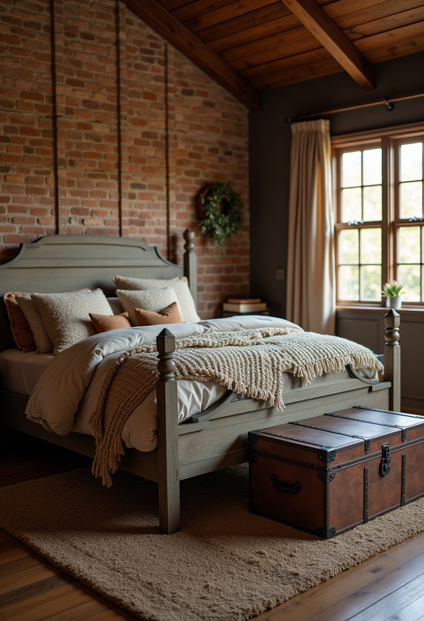 Earthy moody bedroom 7