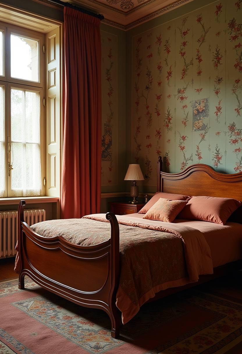 Earthy moody bedroom 8