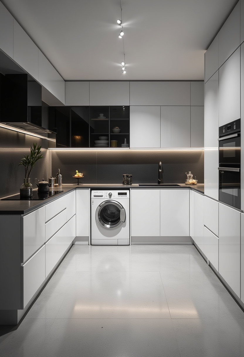 Hidden utility room in kitchen