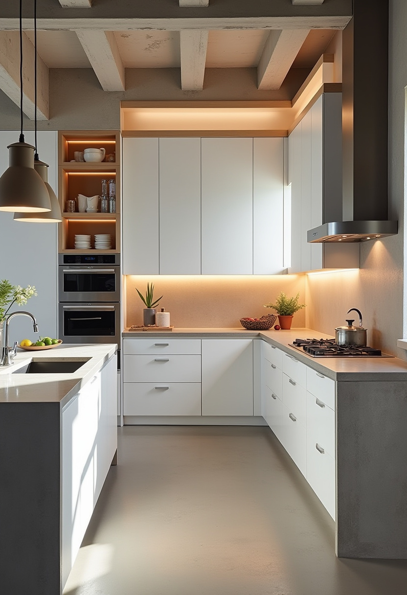 Hidden utility room with built-in shelving and organized laundry bins.