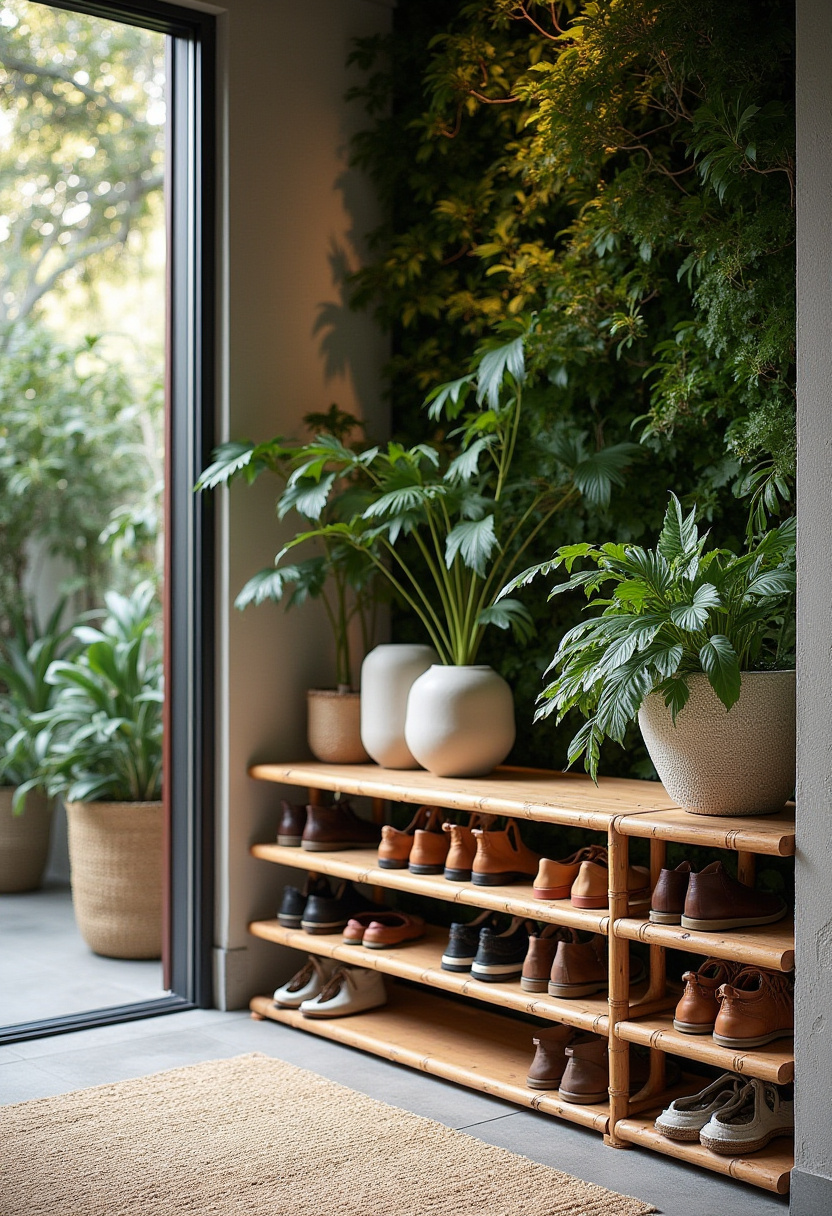 Transparent acrylic minimalist shoe organizer for a hidden look.