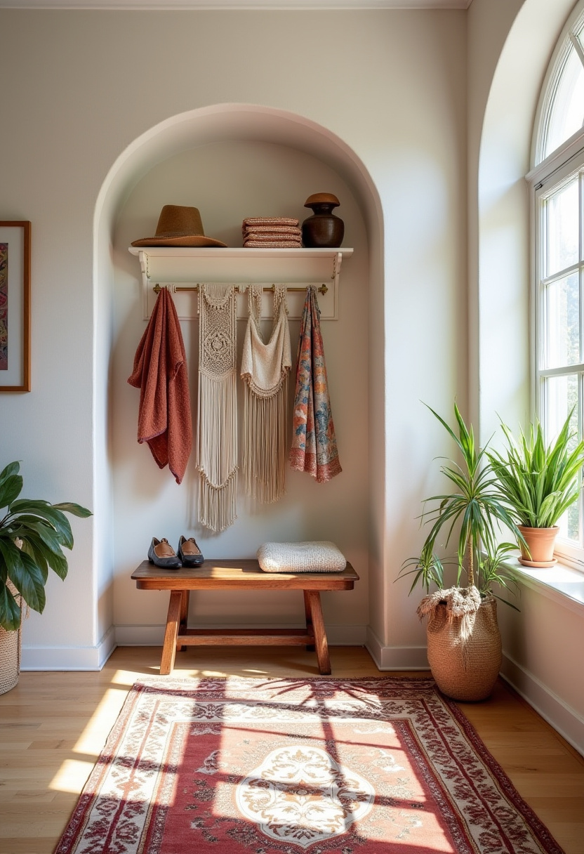 Single-tier minimalist shoe rack for a decluttered foyer.