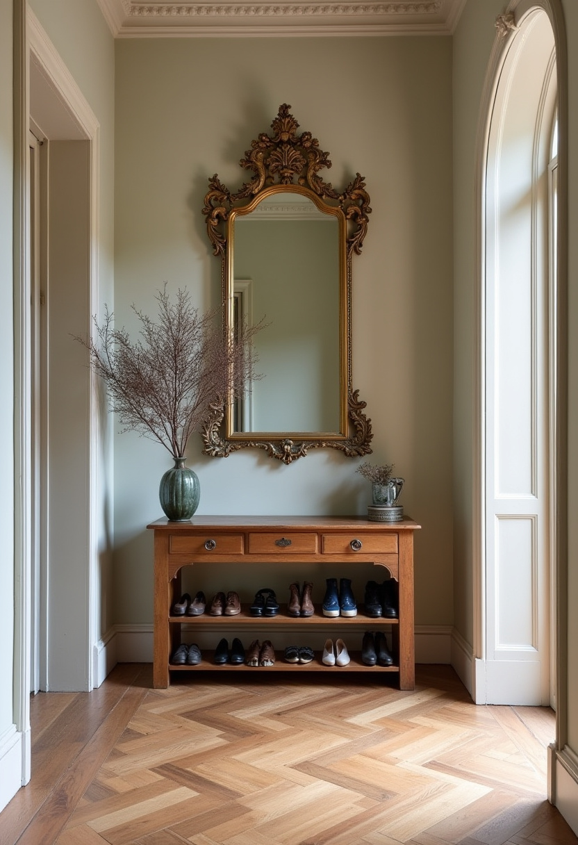 Space-saving minimalist shoe rack that fits behind a door.