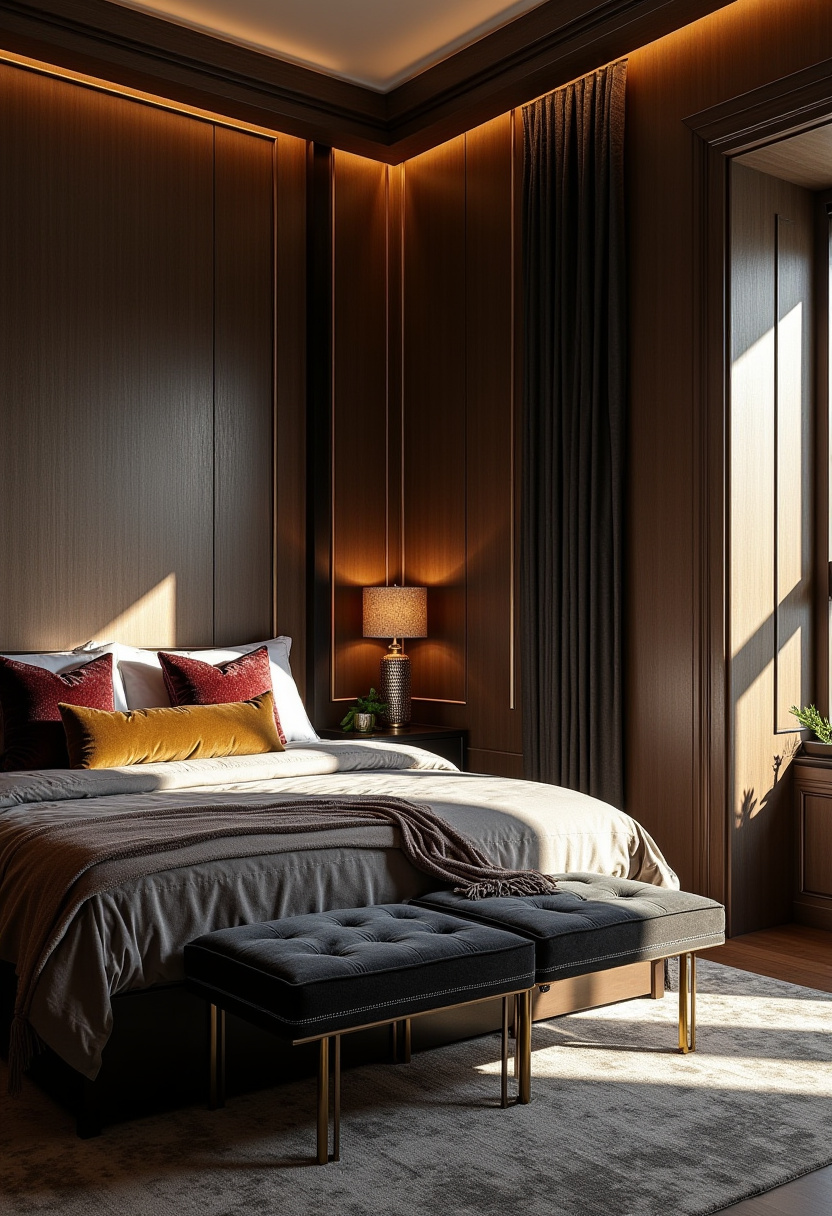 Modern masculine bedroom