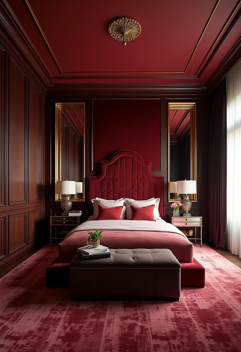 Rustic masculine bedroom with reclaimed wood elements and cozy textures.