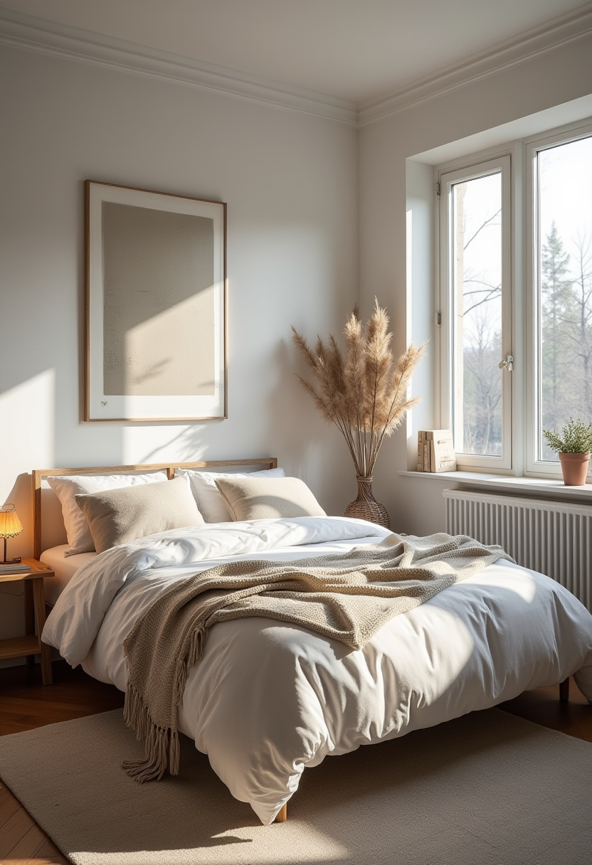 Elegant moody bedroom design with vintage mirrors and candlelight.