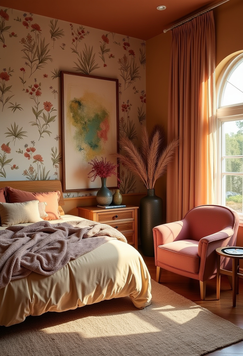 Natural Bohemian Bedroom with Plants