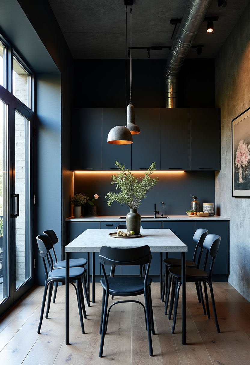 small living room with dining area featuring a modern glass dining table