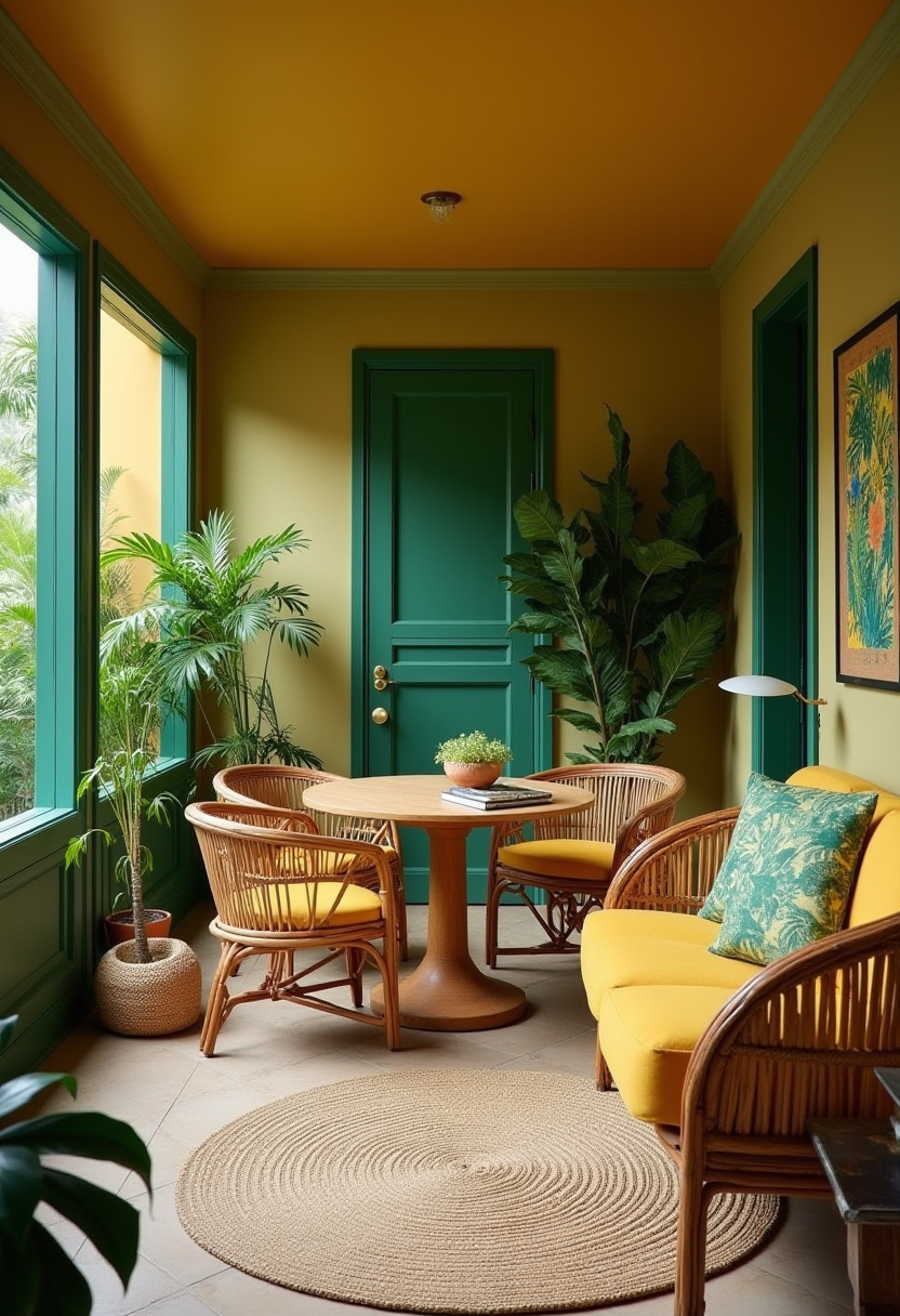 small living room with dining area decorated in contemporary style with clean lines