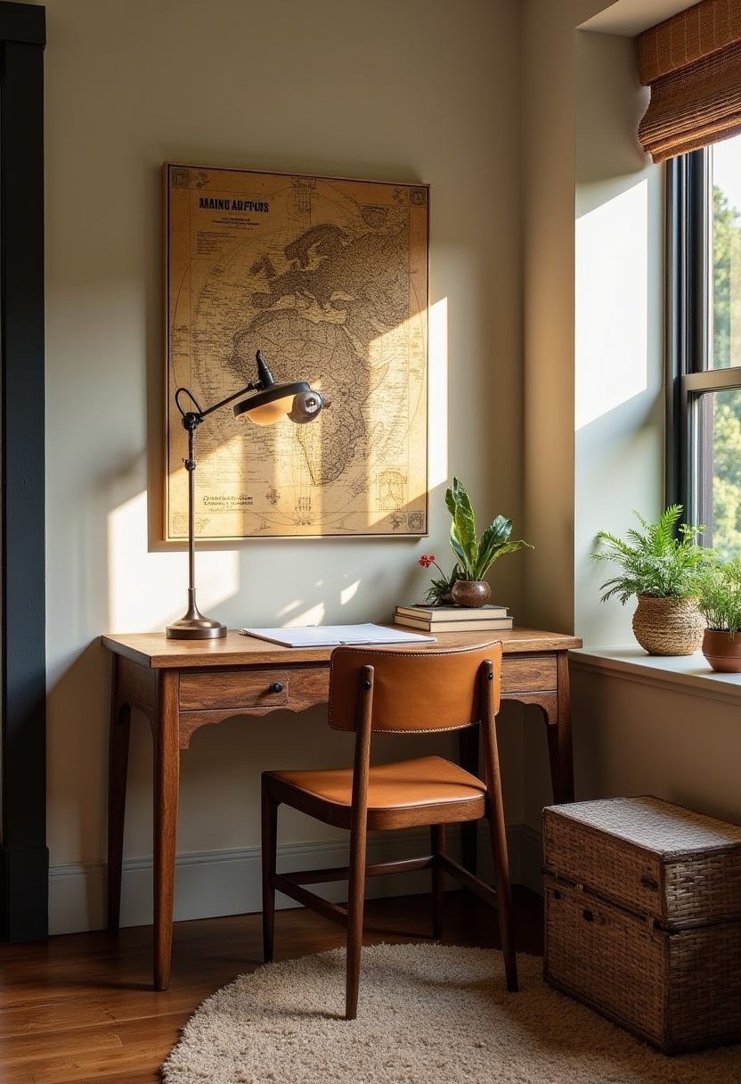 Hidden home office inside a living room storage cabinet.