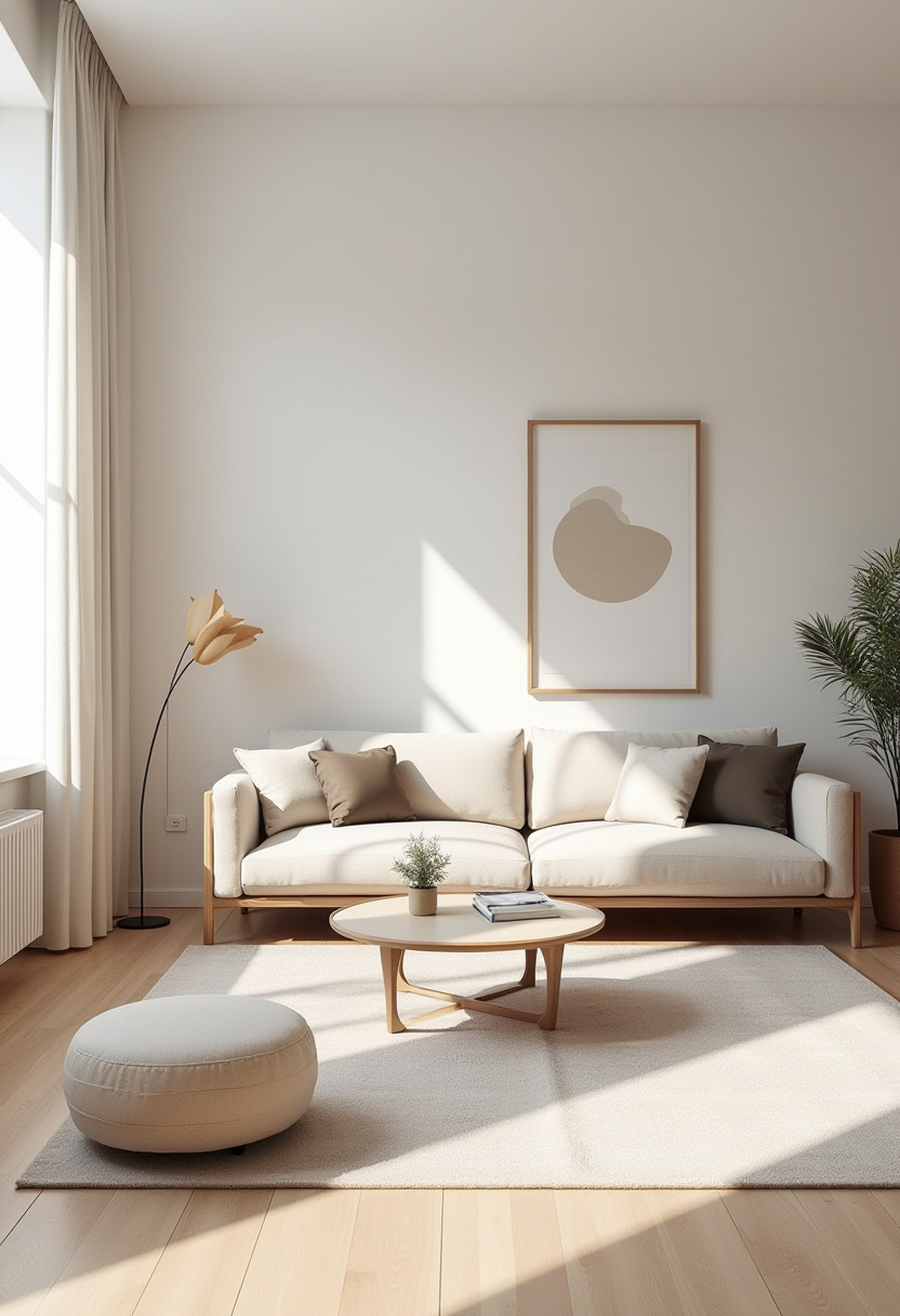 Vibey apartment  Nordic Neutrals Living Room