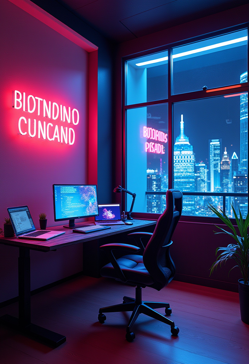 Vibey apartment Aesthetic Lighting Gaming Room 